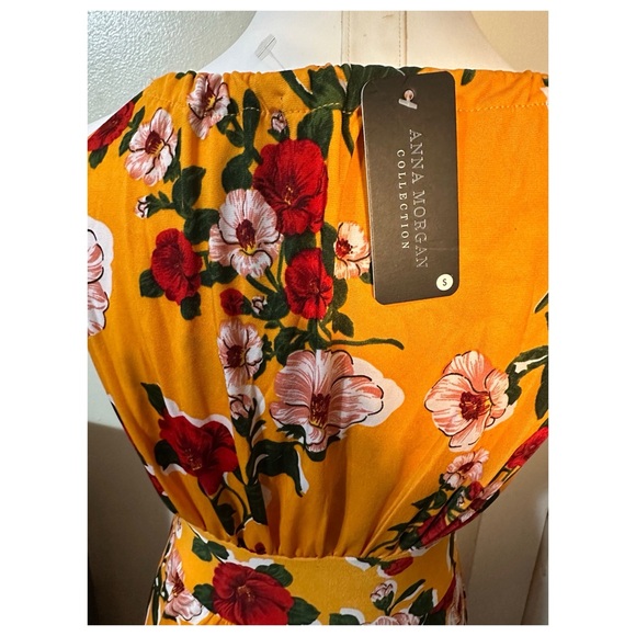 NWT Gorgeous Tropical Orange Floral Anna Morgan Maxi Dress size Small 🧡 - Picture 12 of 14